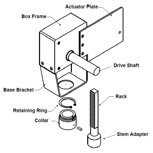 UGLK1206 | Retrofit valve linkageFor Siemens 591 Globe Valves with Belimo Rotary Actuators